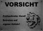 Preview: Edelstahl Warnschild Irischer Wolfshund VORSICHT Freilaufender Hund! Betreten auf eigene Gefahr!